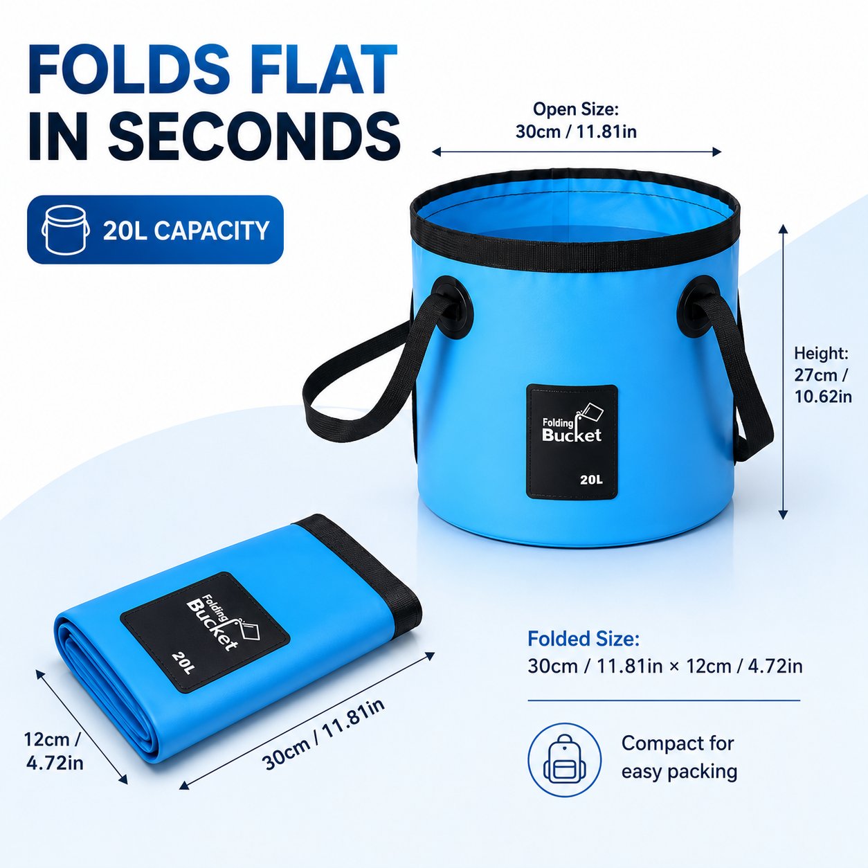Portable folding bucket for outdoor gatherings