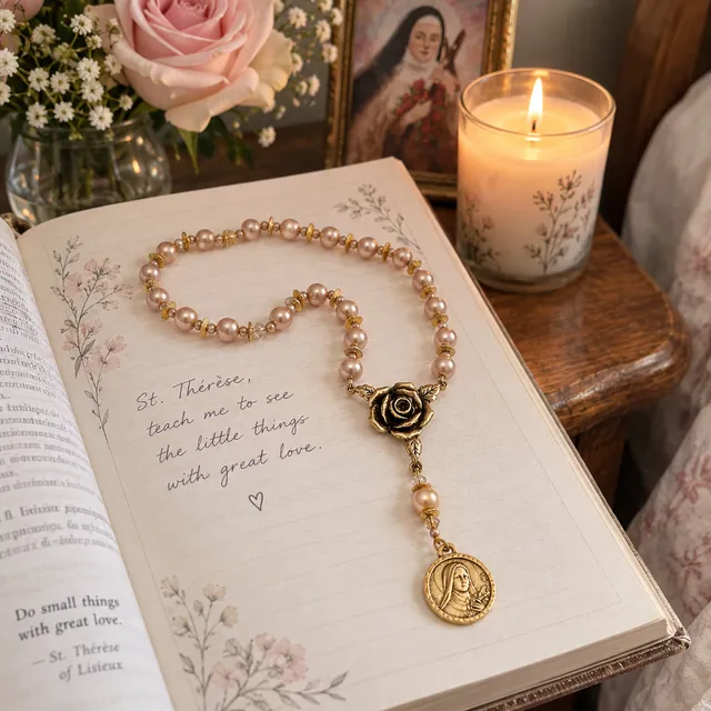 St Therese chaplet customer-style photo