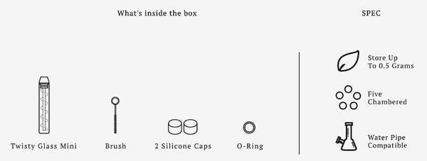 7pipe Twisty Glass Blunt MINI Specs