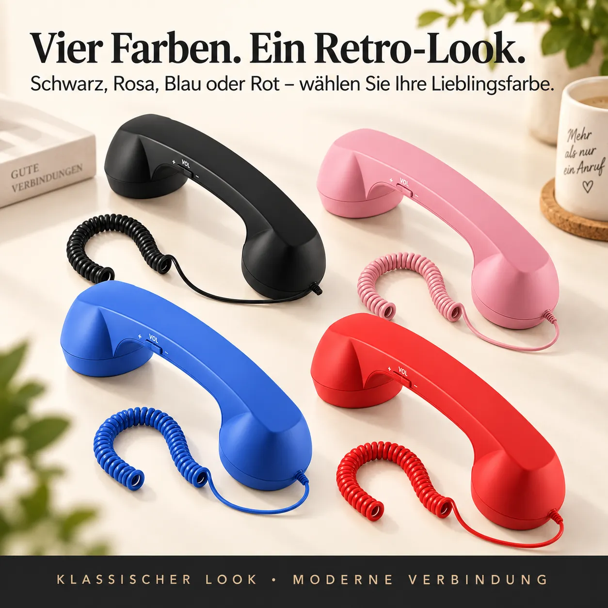 Retro Telefonhörer mit Lautstärkeregler