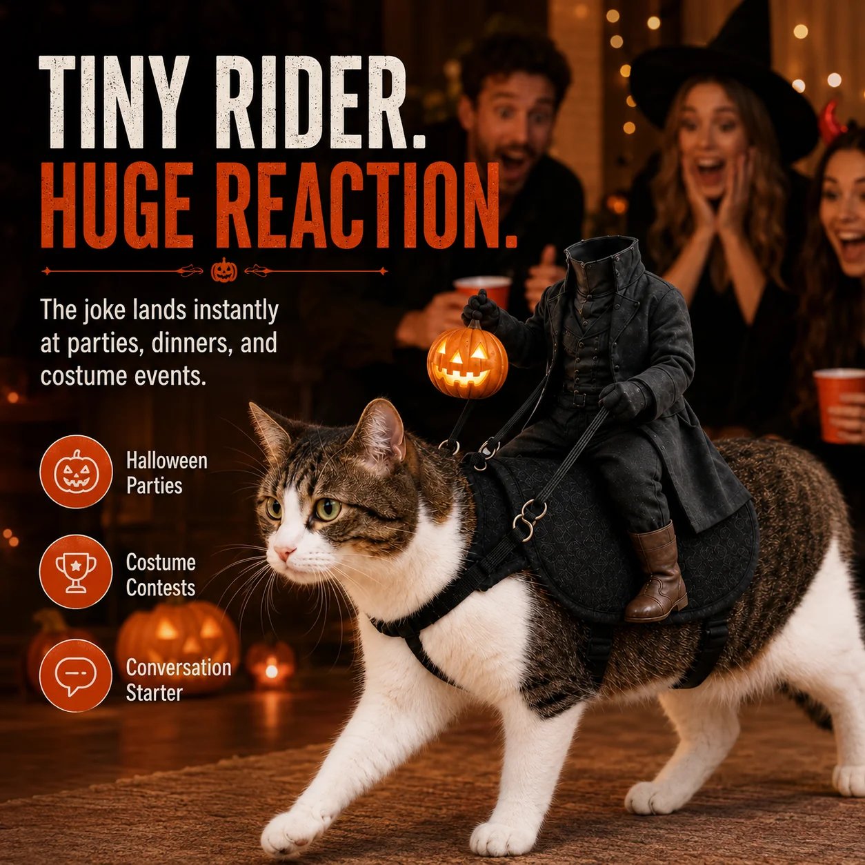 Open-body Headless Horseman pet costume