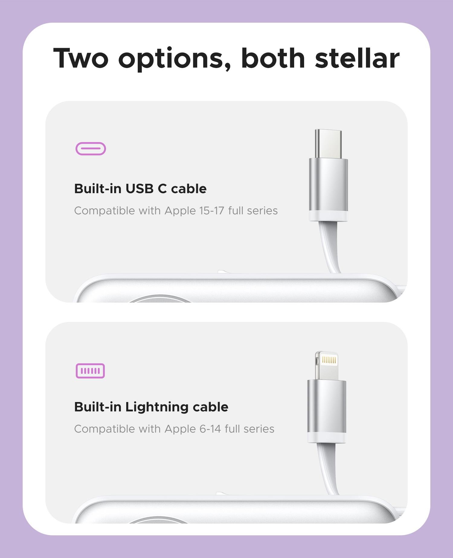 Orico 3-in-1 Portable Power Bank with Integrated Cable, Watch Wireless Charging, and Foldable Wall Plug – Compact Fast-Charge Battery for iPhone & Android - S18 Orico 3-in-1 Portable Power Bank with Integrated Cable, Watch Wireless Charging, and Foldable Wall Plug – Compact Fast-Charge Battery for iPhone & Android - S18