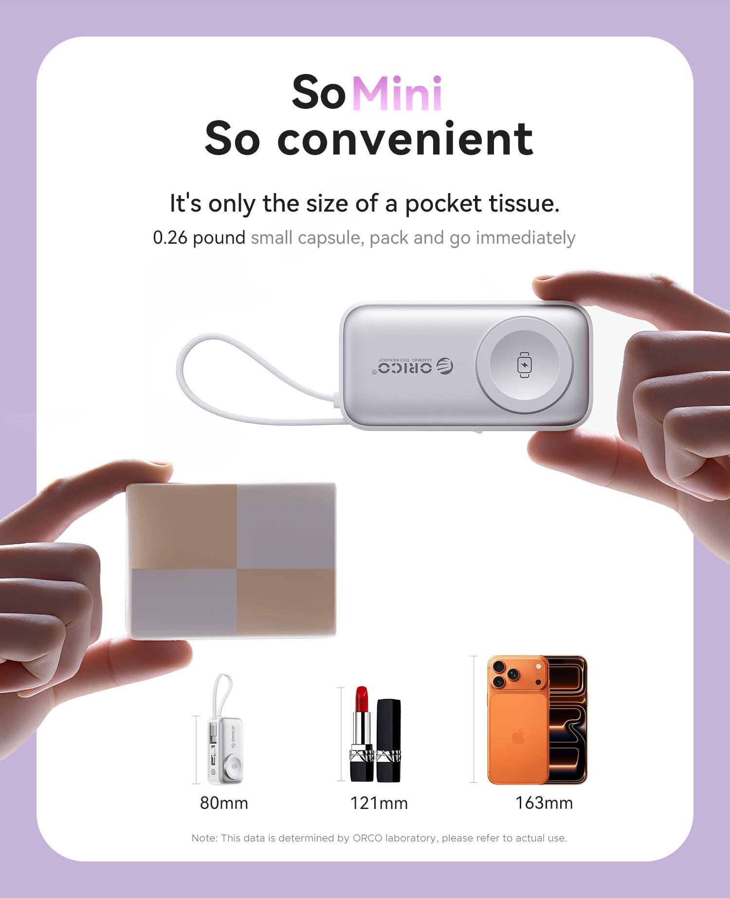 Orico 3-in-1 Portable Power Bank with Integrated Cable, Watch Wireless Charging, and Foldable Wall Plug – Compact Fast-Charge Battery for iPhone & Android - S18 Orico 3-in-1 Portable Power Bank with Integrated Cable, Watch Wireless Charging, and Foldable Wall Plug – Compact Fast-Charge Battery for iPhone & Android - S18