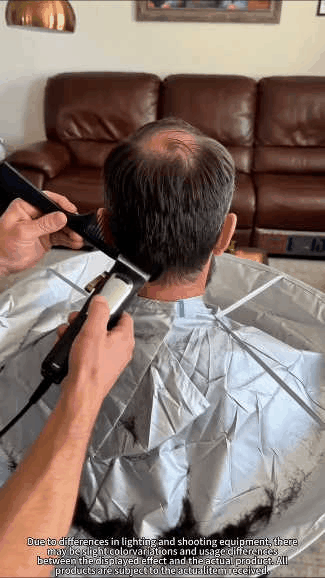 Portable Hair Cutting Cape in use