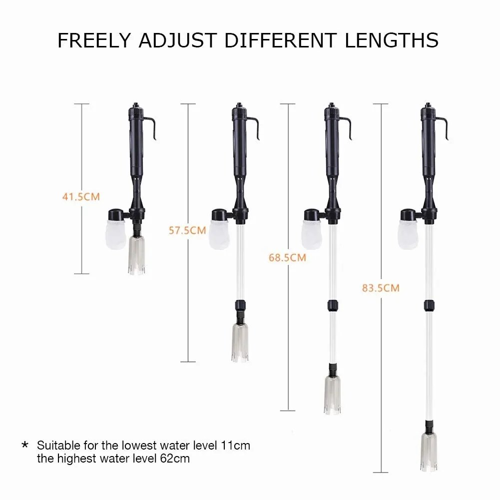 Electric aquarium gravel cleaner product size