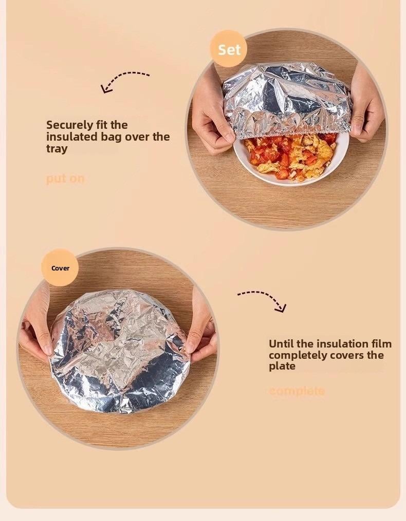 Home dining table & food container aluminum foil heat-retaining cover, kitchen food insulation and freshness keeping, high-quality aluminum foil. Home dining table & food container aluminum foil heat-retaining cover, kitchen food insulation and freshness keeping, high-quality aluminum foil.