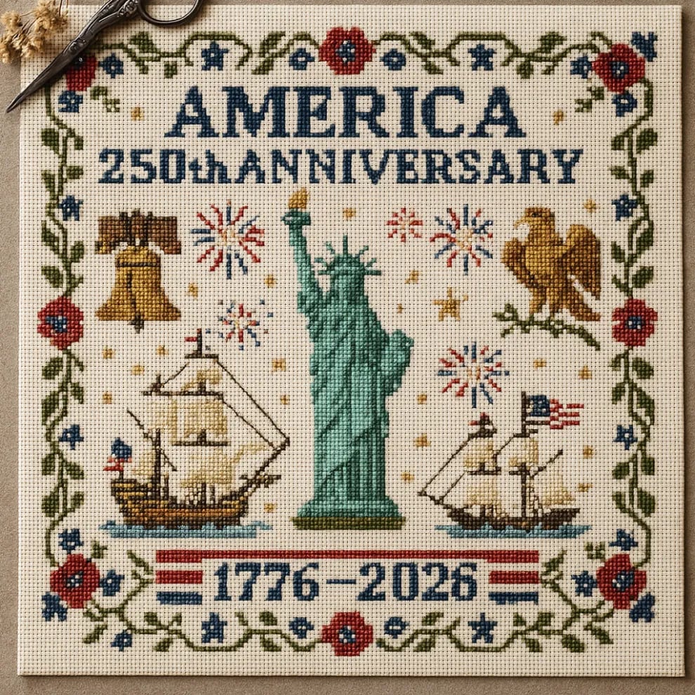 🔥Celebrate USA 250th  49% OFF - 🦅US 250th Anniversary Cross Stitch Kits ✨250th Anniversary of American Independence
