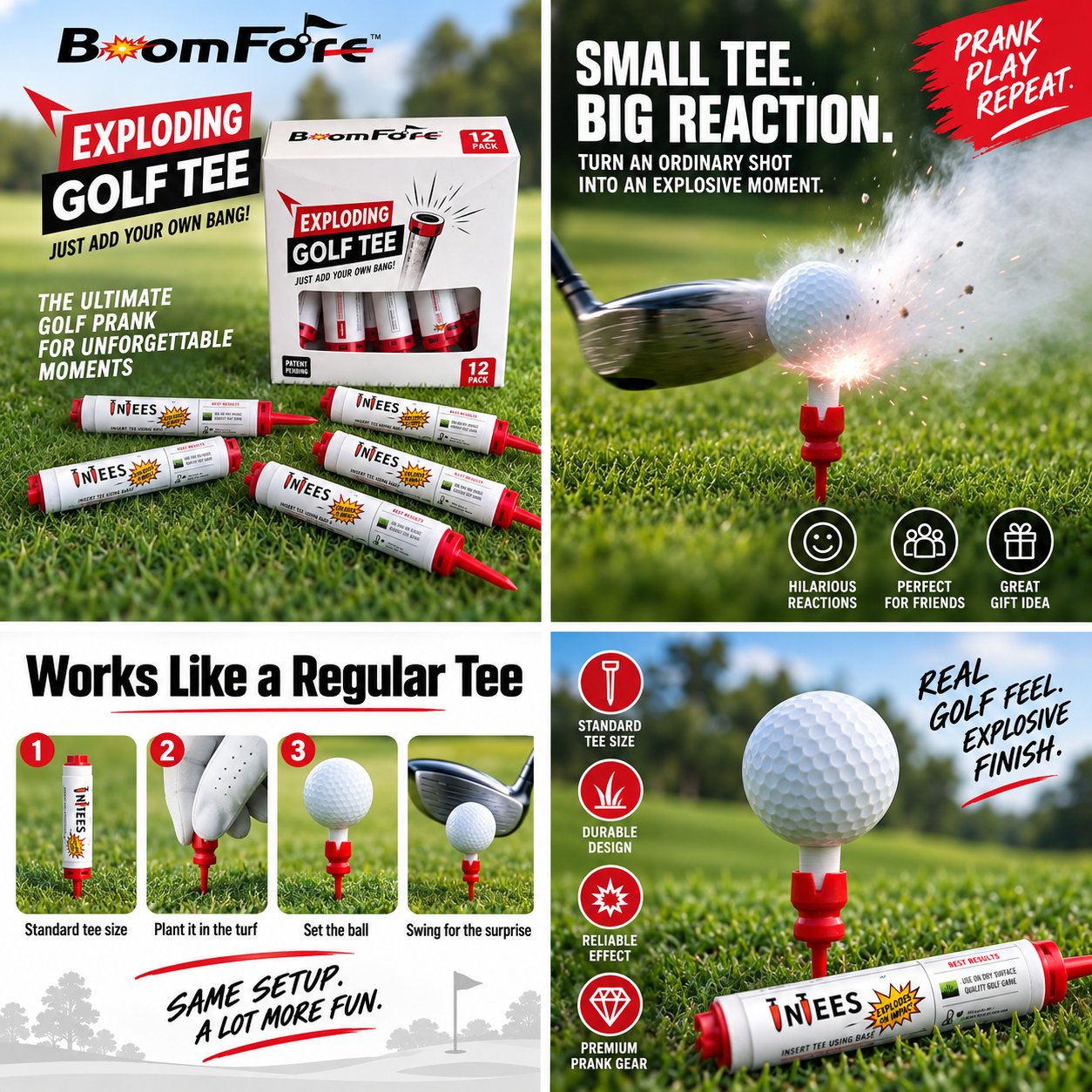 Novelty golf tee product format