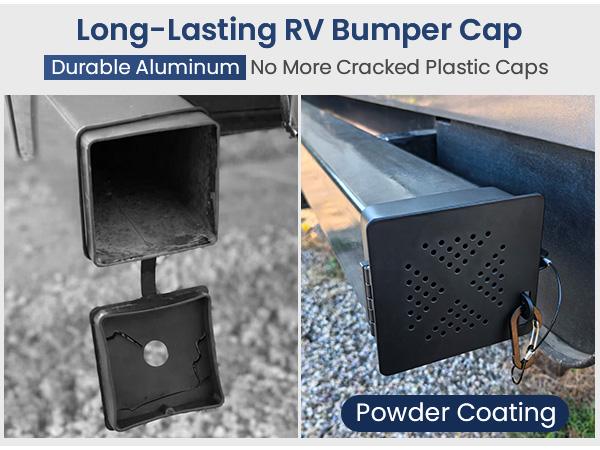 Safoner Aluminum RV Bumper End Caps for Sewer Hose Storage | Must-Have RV Camper Essential Accessories