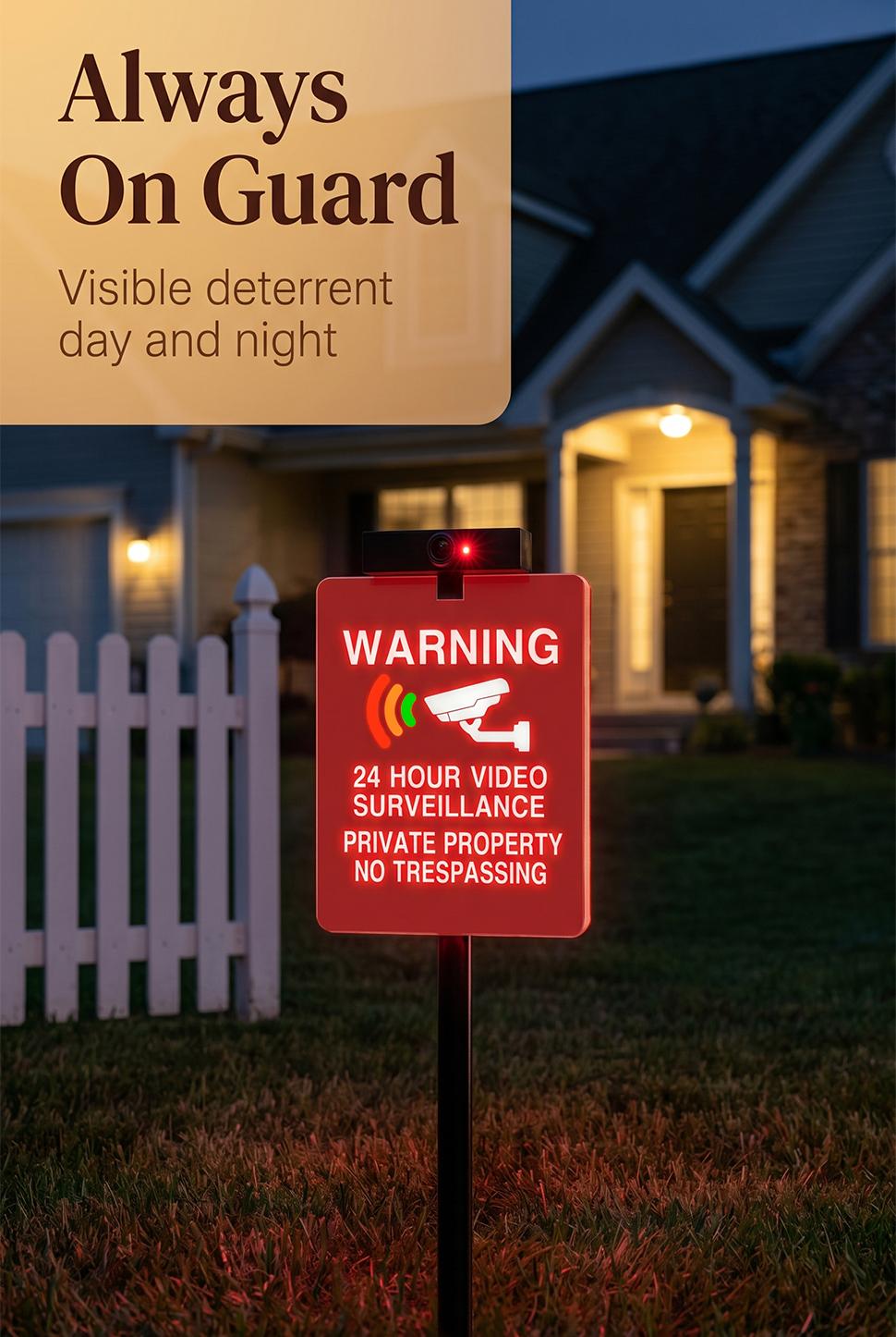 Solar No Trespassing Warning Sign with Light, Illuminated Private Property Security Sign with Stake, Active Nighttime Lighting, Solar & Type-C Rechargeable, for Yard, Gate, Fence, Patio, Farm, Ranch,Driveway, 7*10.7in, Summervibes, DealsForYouDays, Abs
