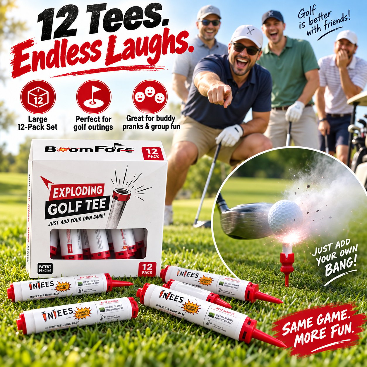12 pack novelty exploding golf tees