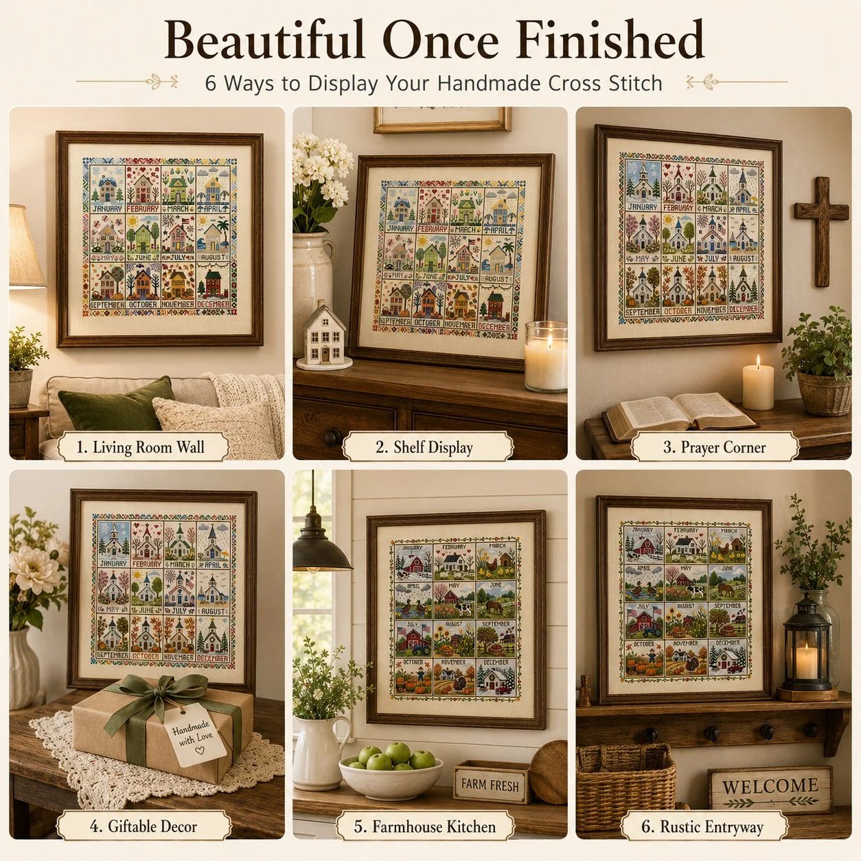 Gift a handmade cross stitch piece