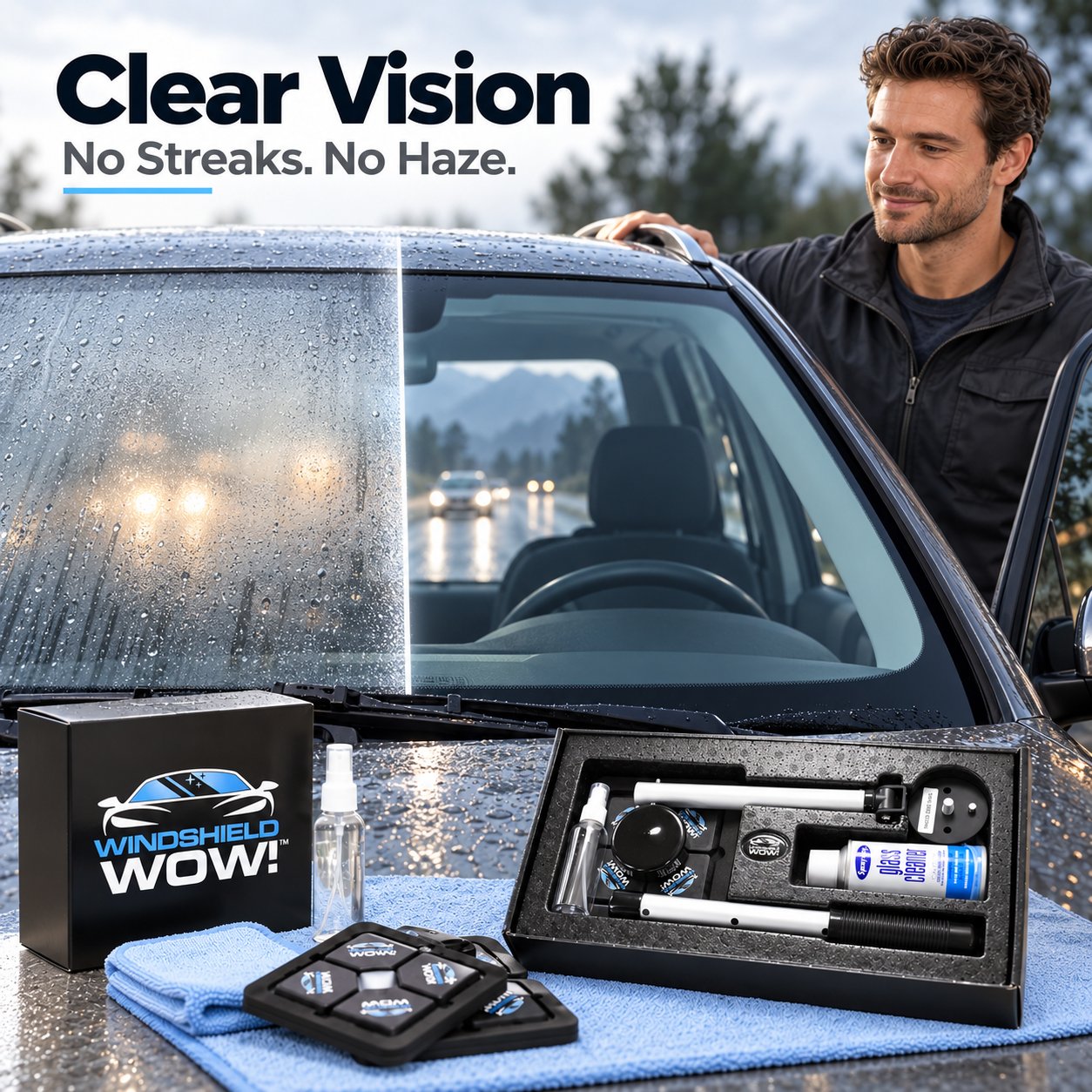 Two-Sided Magnetic Windshield Cleaning System