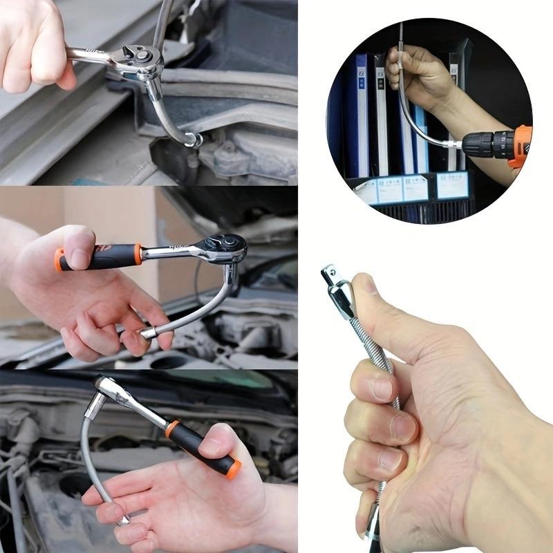 1/2 Inch 35cm Multifunctional Socket Wrench Set - 3 Bendable Shafts, Wrench Extender, Connecting Rod - Work Tools, Cars Accessories, Car Stuff, Field Mechanic Tools for Home Use 1/2 Inch 35cm Multifunctional Socket Wrench Set - 3 Bendable Shafts, Wrench Extender, Connecting Rod - Work Tools, Cars Accessories, Car Stuff, Field Mechanic Tools for Home Use