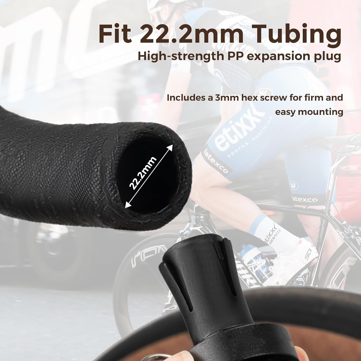 Bar end bicycle bell installed on drop handlebar