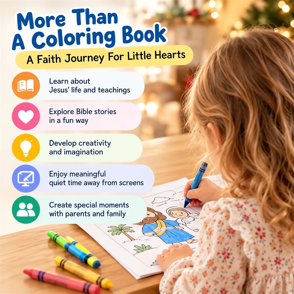 Child coloring a Bible story