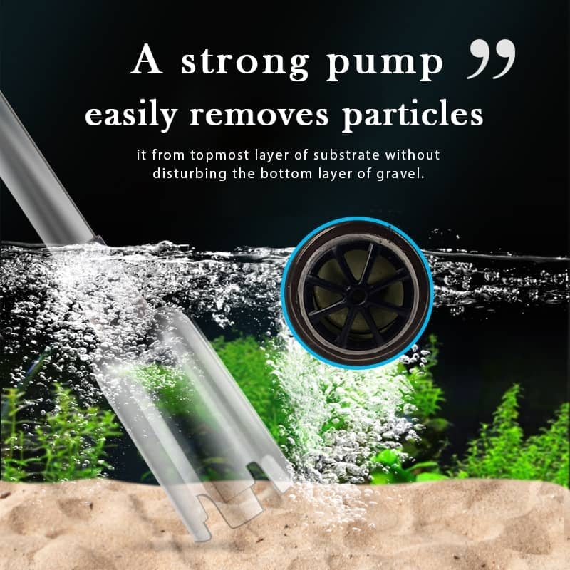 Aquarium gravel cleaner for water change and debris pickup