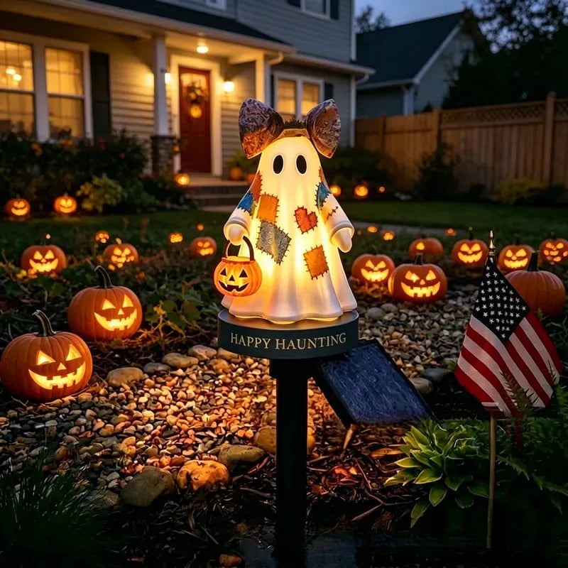 Vintage Patchwork Ghost Garden Light