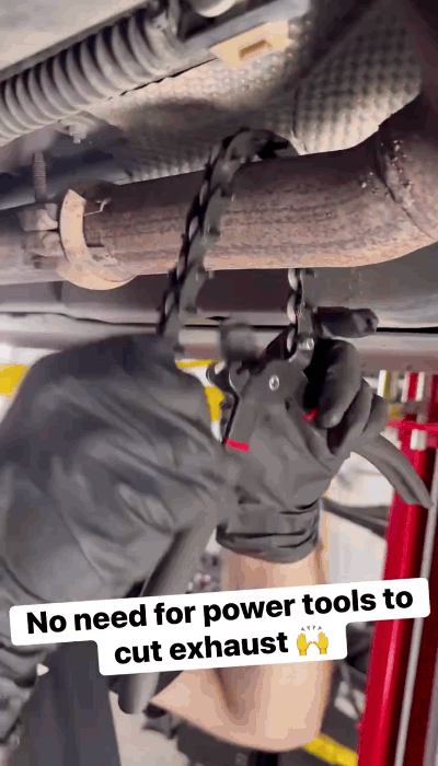 Exhaust pipe cutter tool demonstration