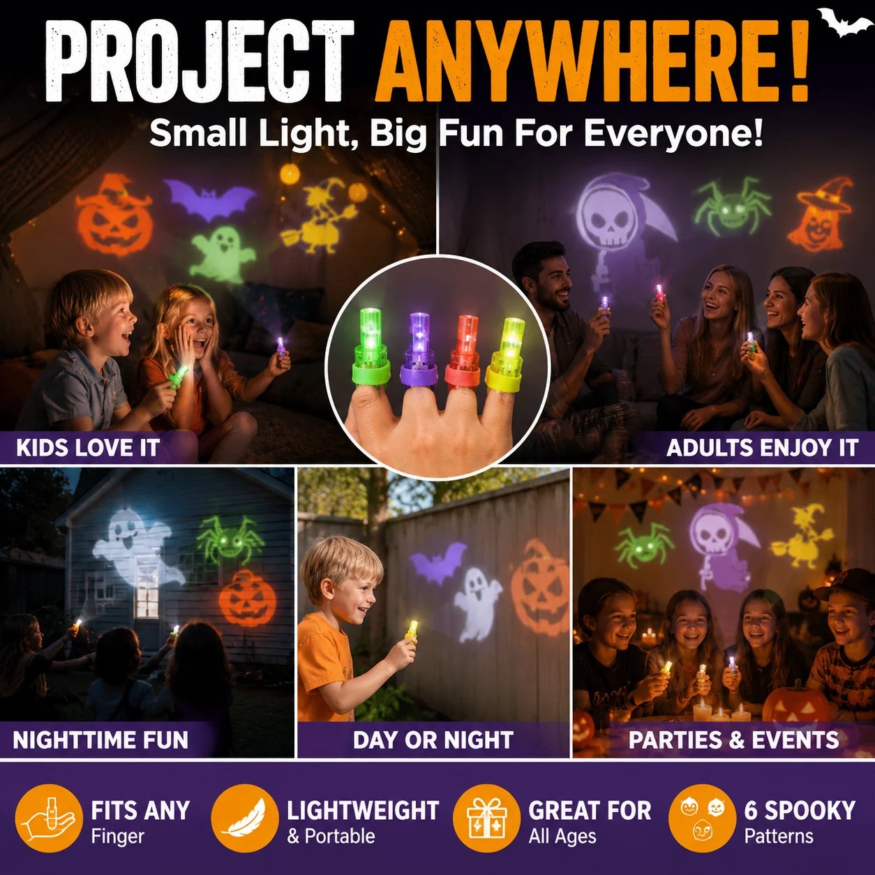 Halloween trick or treat finger lights