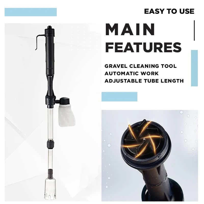 Electric aquarium gravel cleaner multifunction fish tank cleaning tool