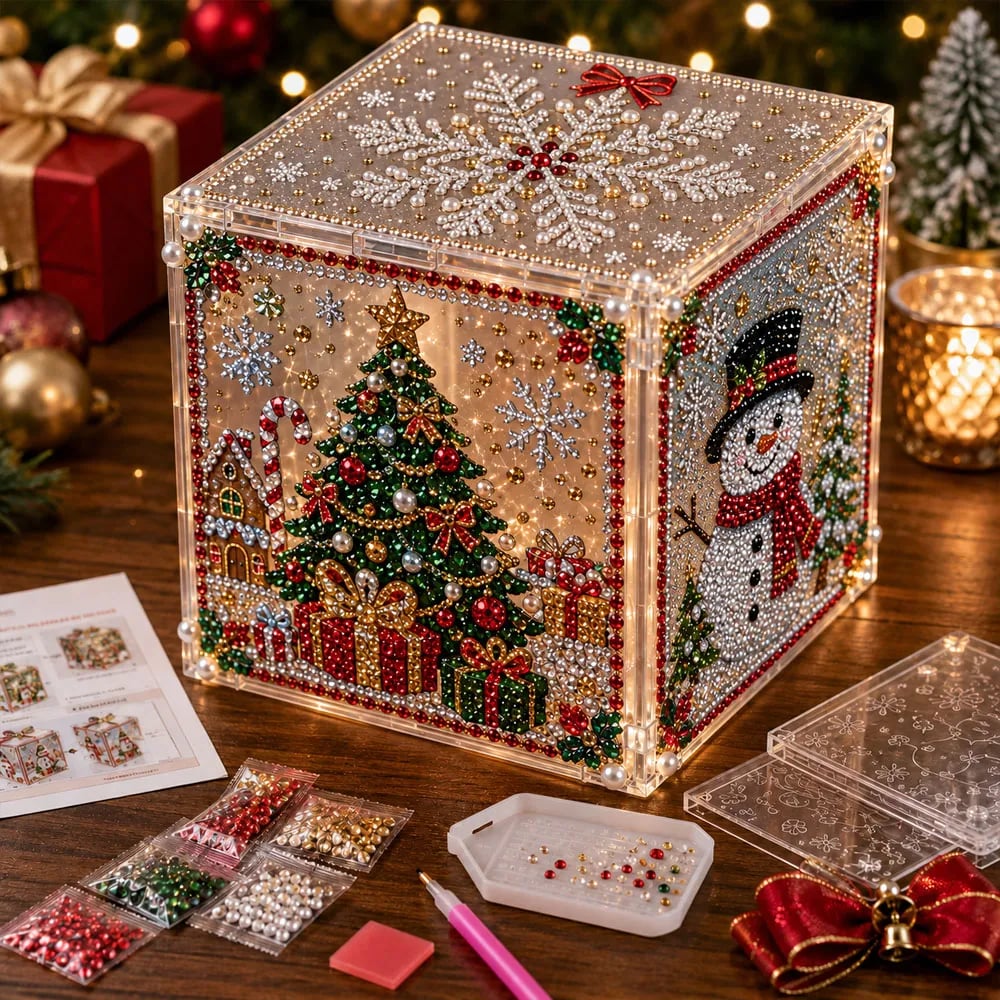3D Christmas Diamond Painting Gift Box Kit