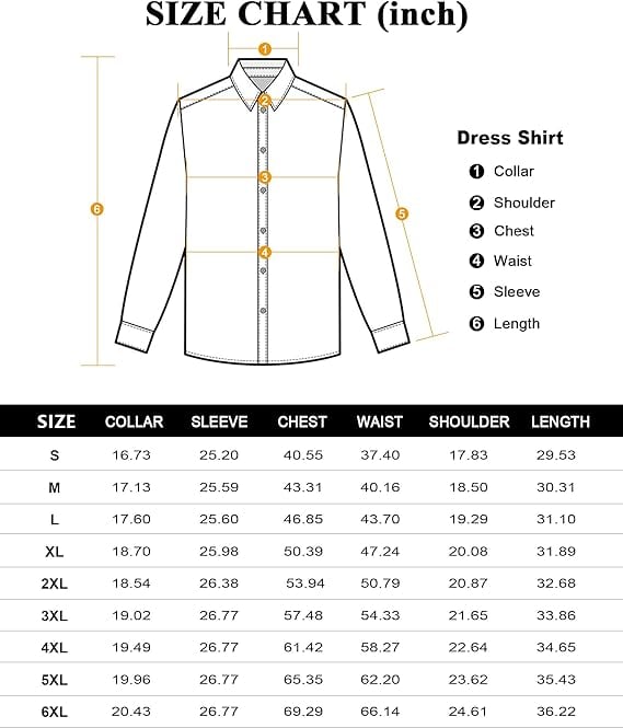 Alimens&Gentle Dress Shirts 16-Way Stretch Slim Fit Long Sleeve Button Down Business Casual Shirts Wrinkle Free Traveler Shirts Top Menswear