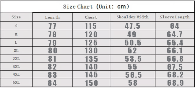 Size chart
