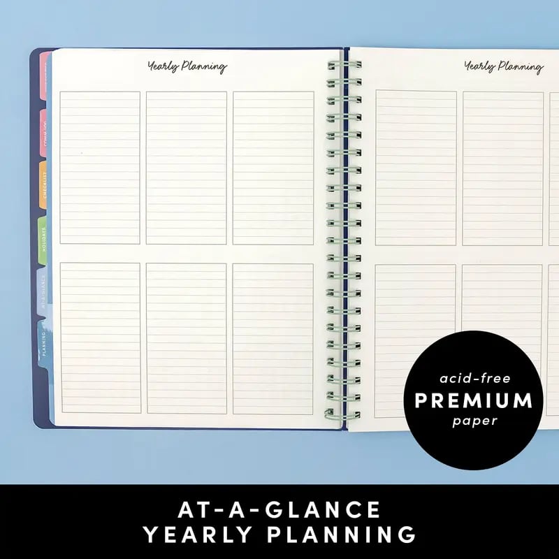 Durable teacher planner cover binding and paper