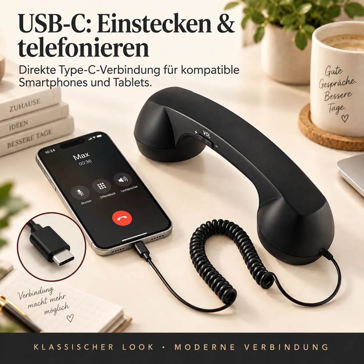 Retro Telefonhörer für Zuhause und Homeoffice
