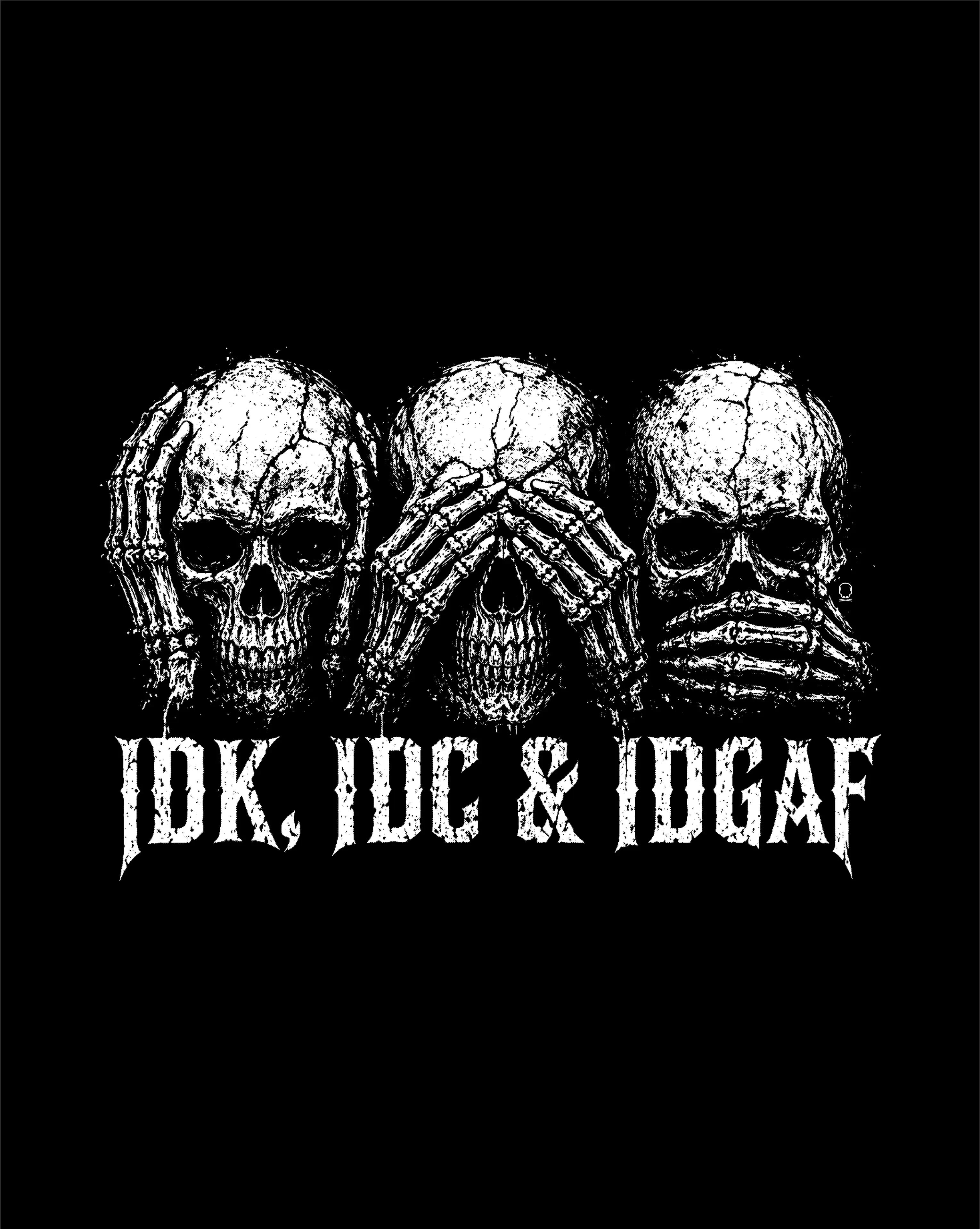 "IDK, IDC & IDGAF" Skull-Themed Car Decal - Buy 2 Get 1 Free =3 / 7.09in × 2.48in（18cm*6.3cm）