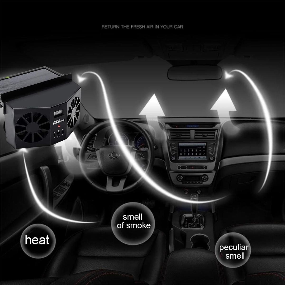 Dual Outlet Solar Car Vent Fan Auto Air Circulation Cooling Exhaust Fan For Vehicle
