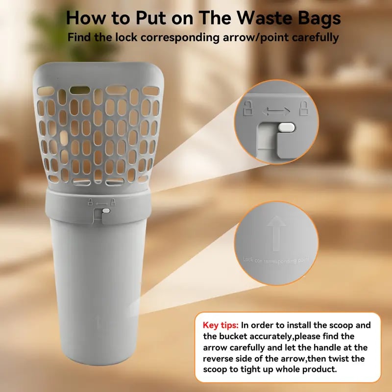 Built-in waste bag and locking structure