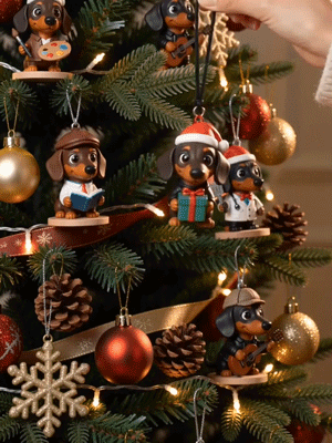 Revealing one dachshund surprise from one numbered door