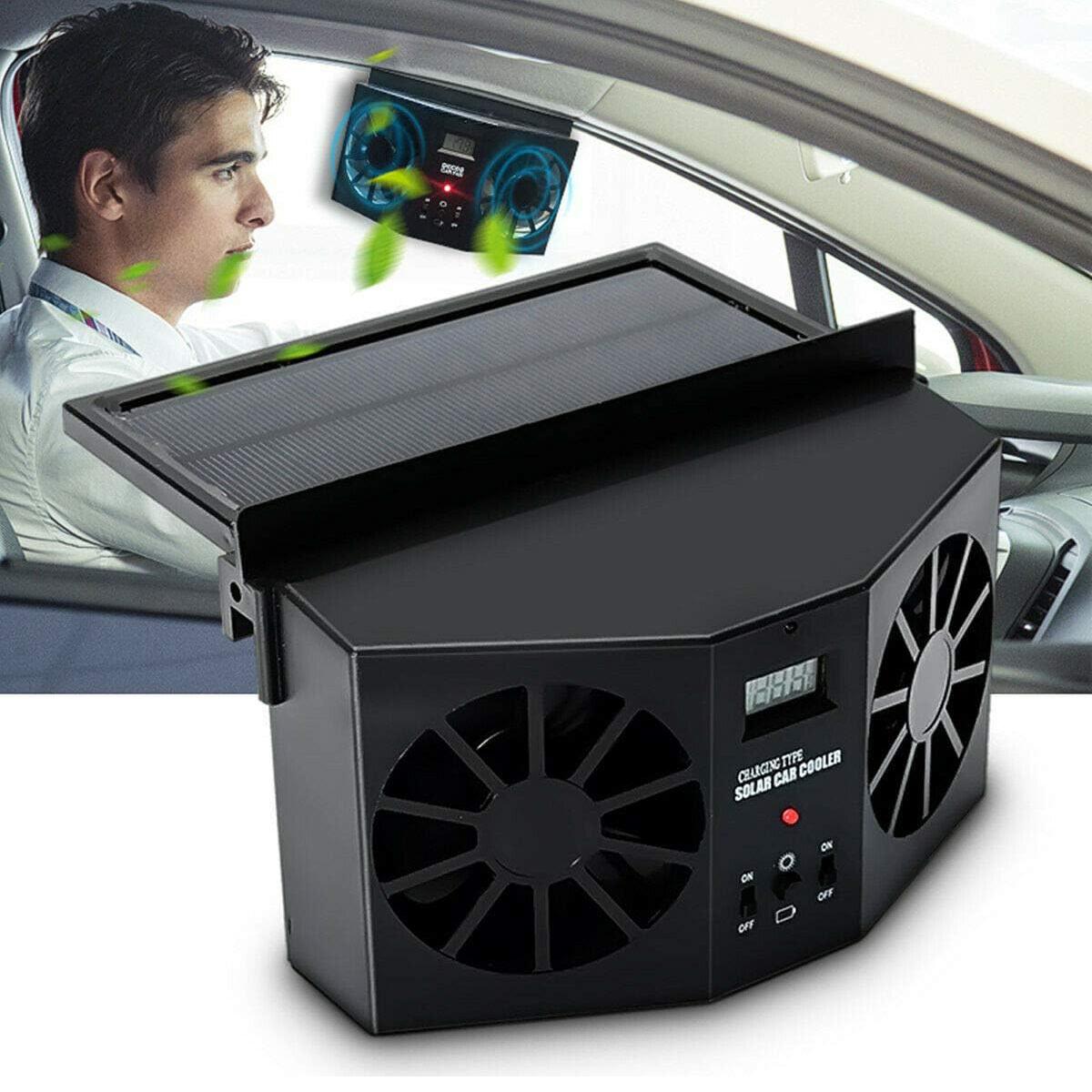 Dual Outlet Solar Car Vent Fan Auto Air Circulation Cooling Exhaust Fan For Vehicle