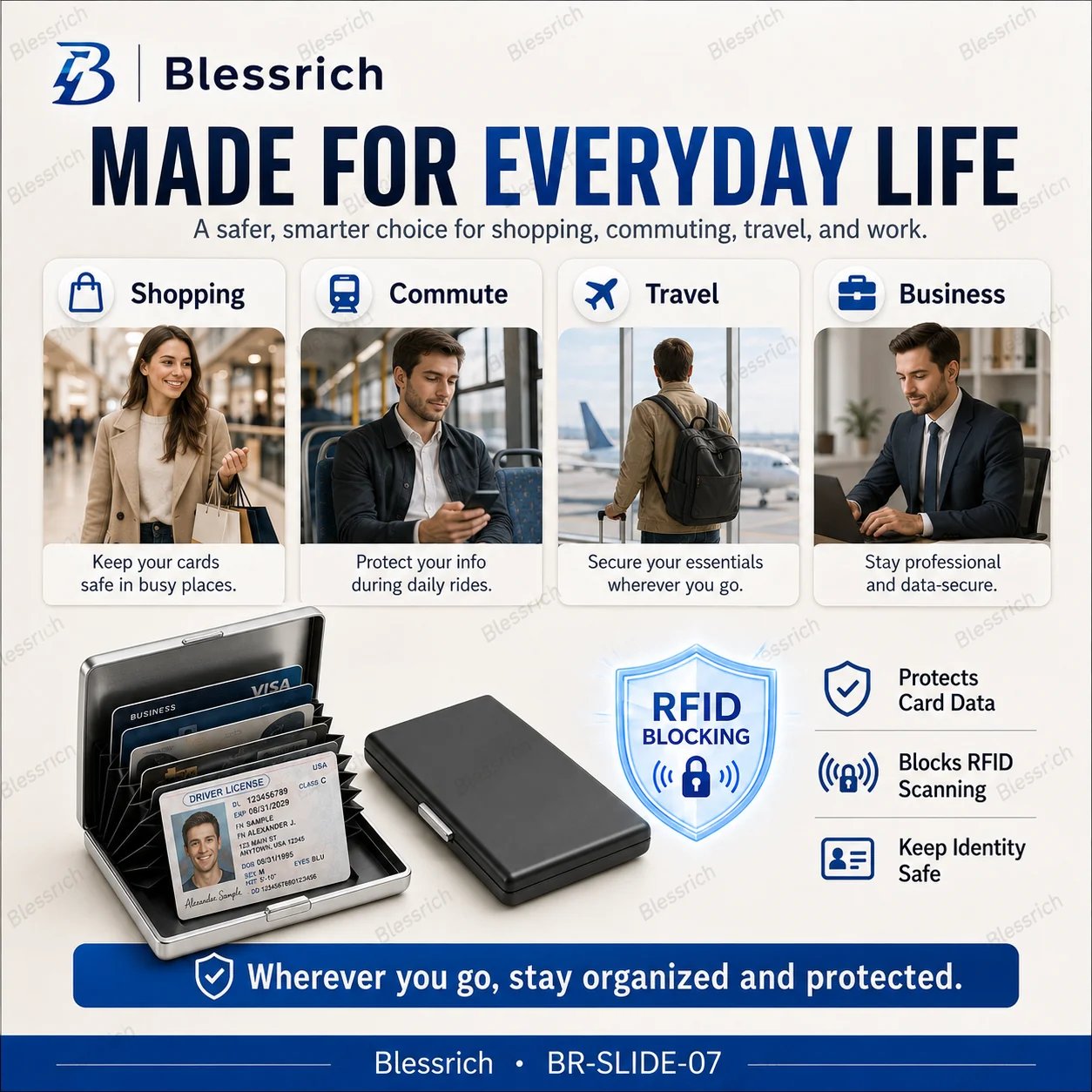 Metal card holder everyday use