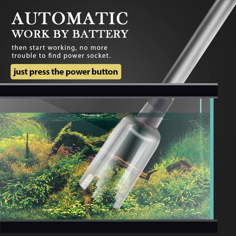 Battery powered aquarium gravel cleaner without outlet needed