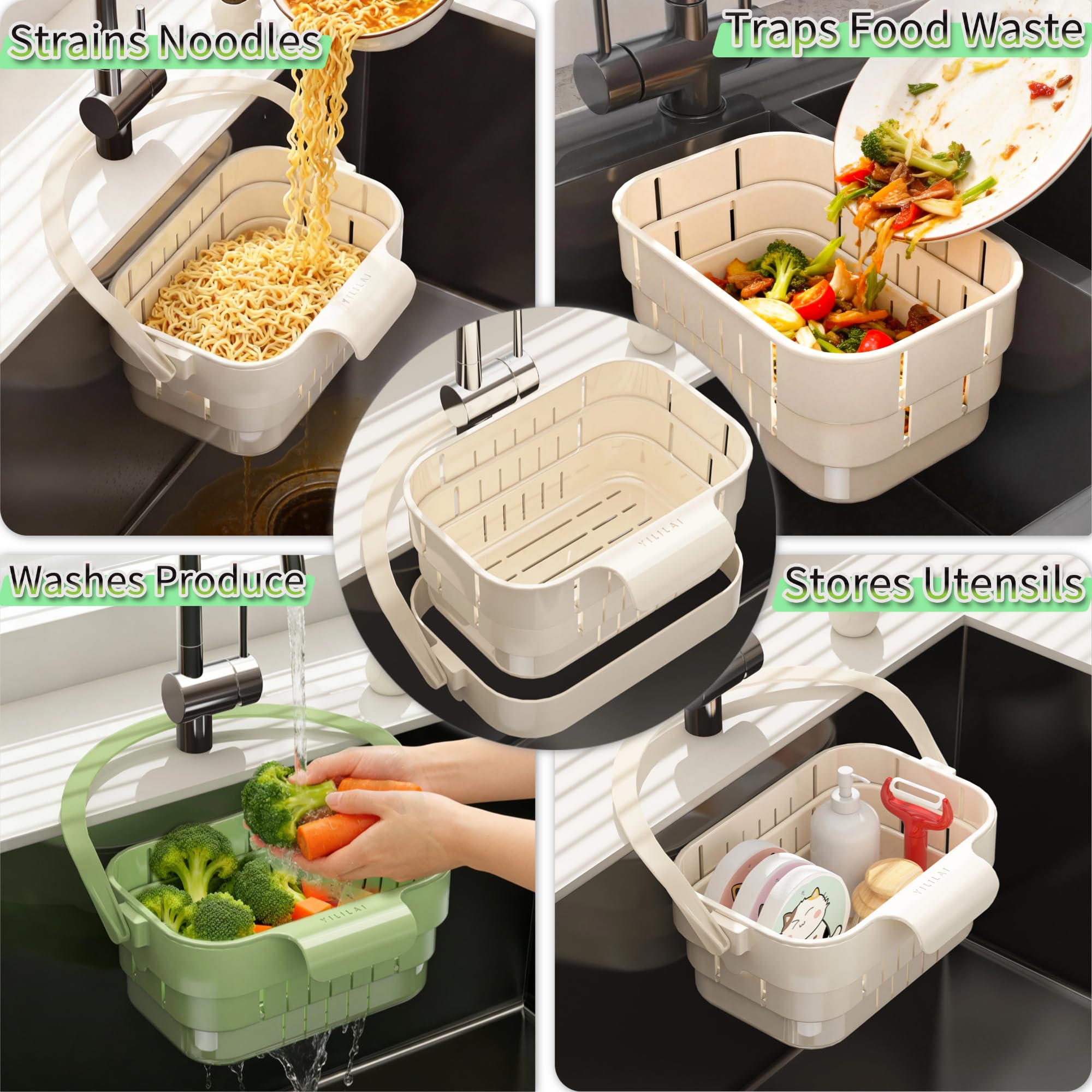 Multi use Scenarios Strains Noodles Traps Food Waste Washes Produce Stores Utensils