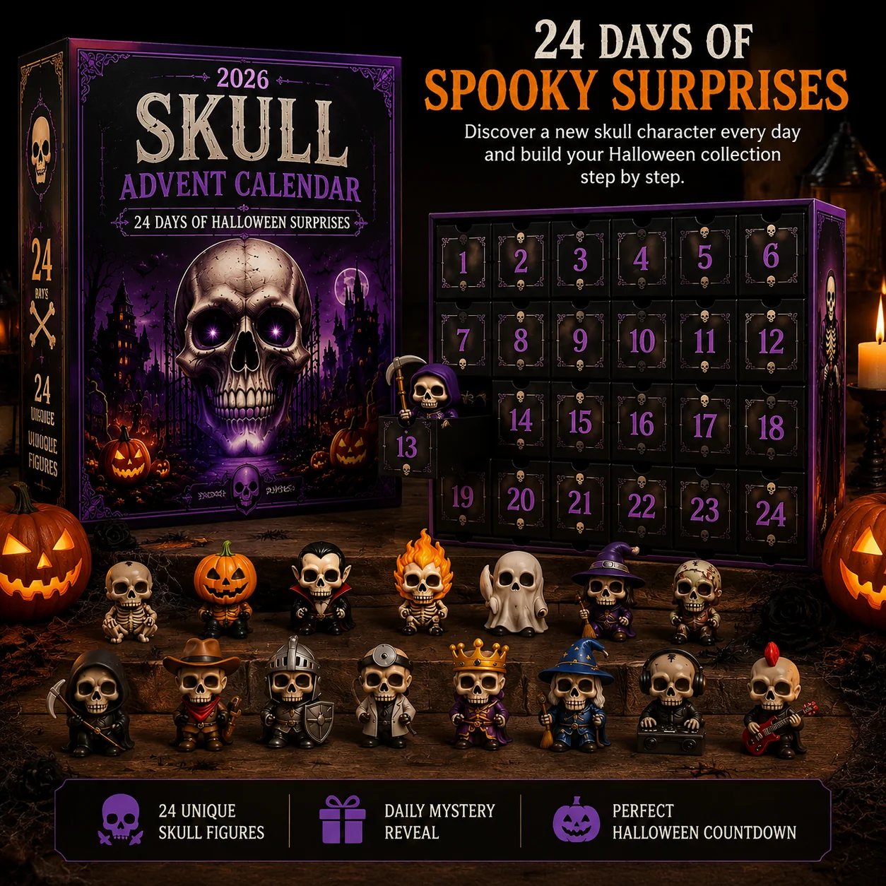 2026 Skull Halloween Advent Calendar