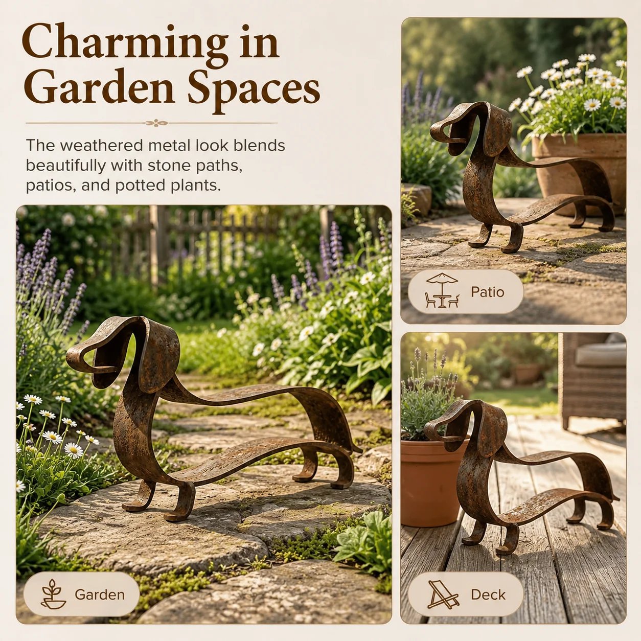 Dachshund Metal Sculpture