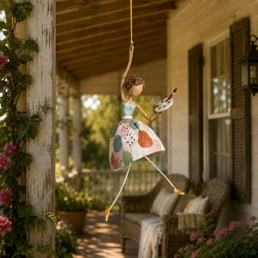 Multiple whimsical dancing lady ornament styles