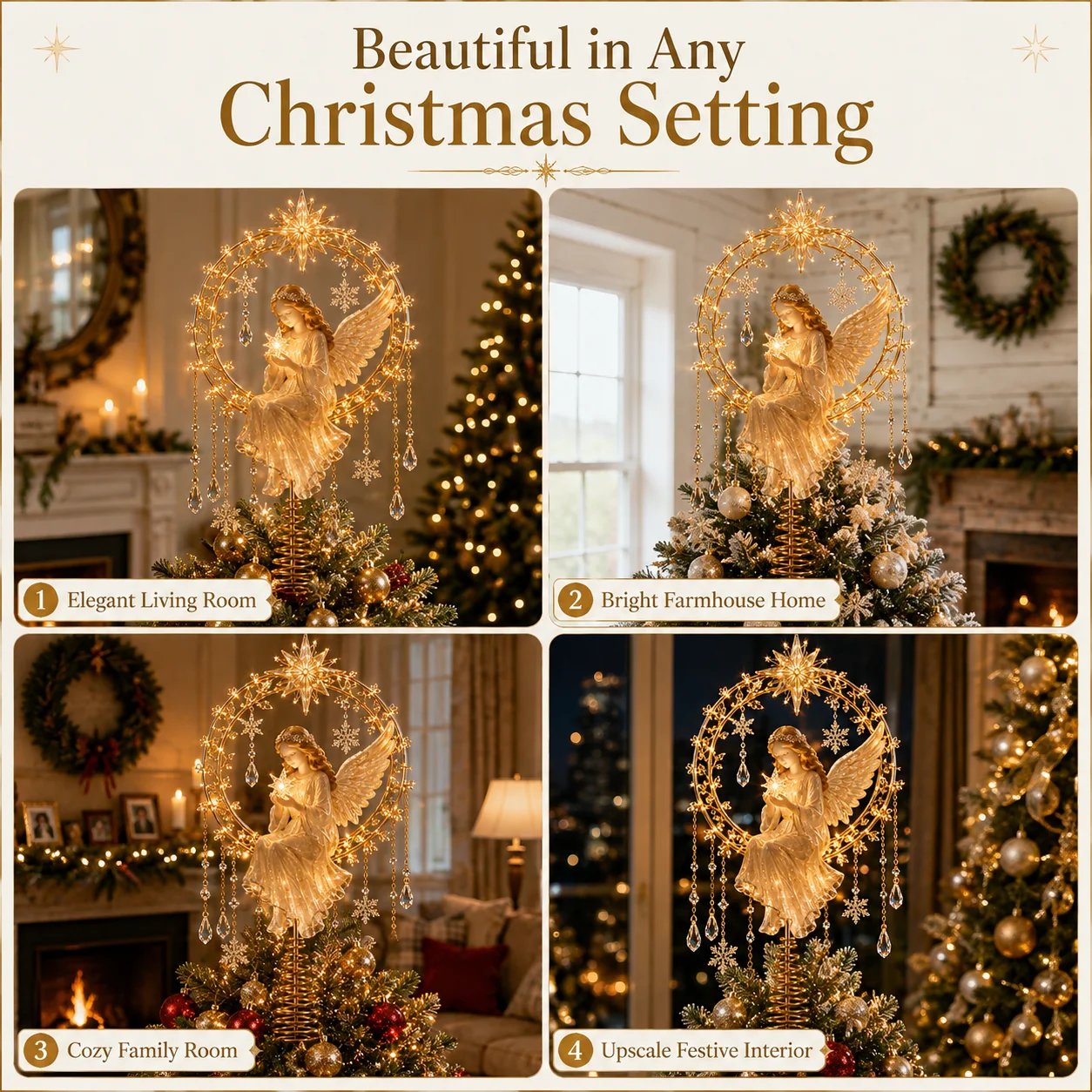 Angel's Christmas Moon dans différents décors