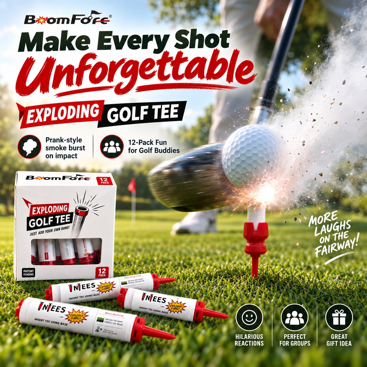 Exploding golf tee burst effect