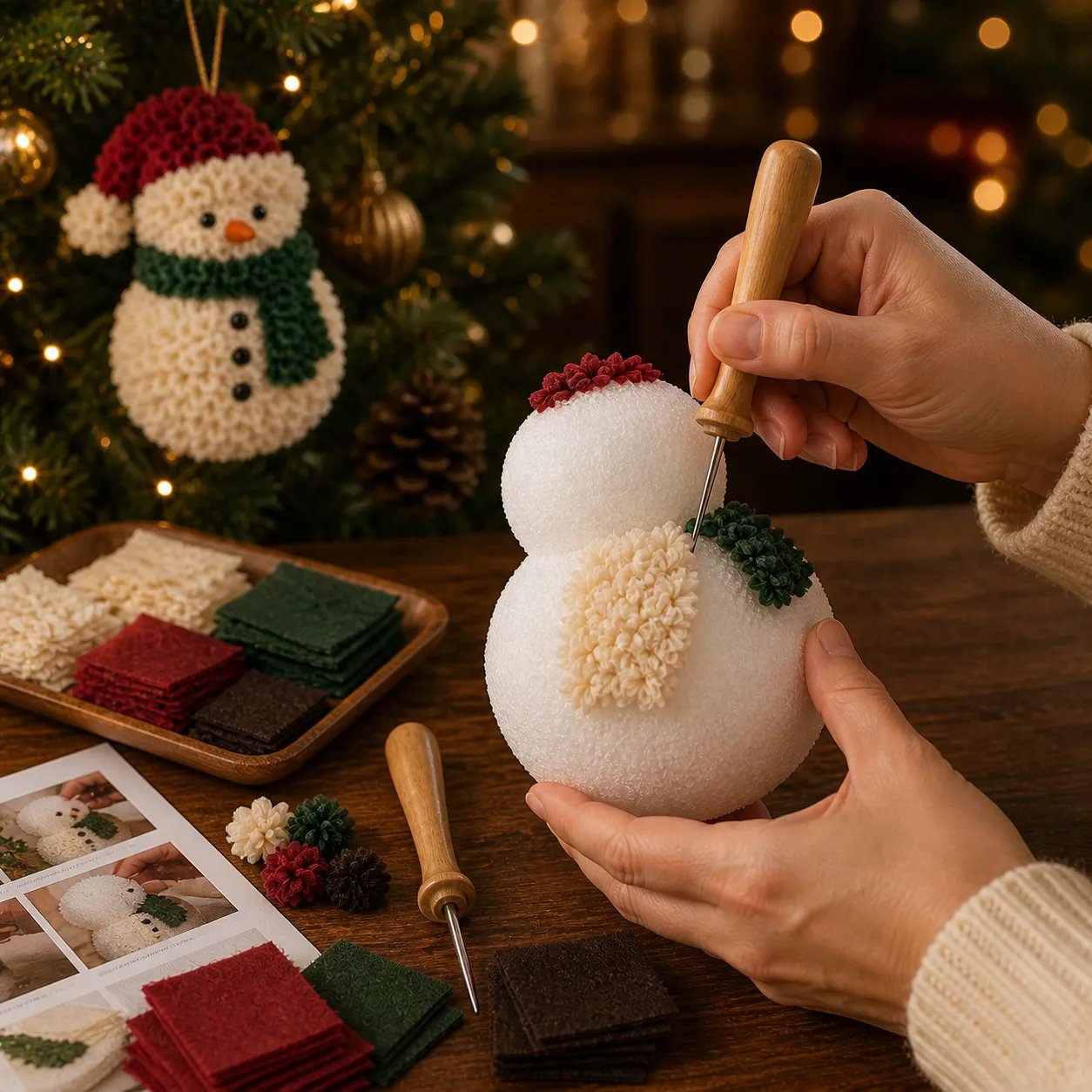 How to make fabric poke ornament