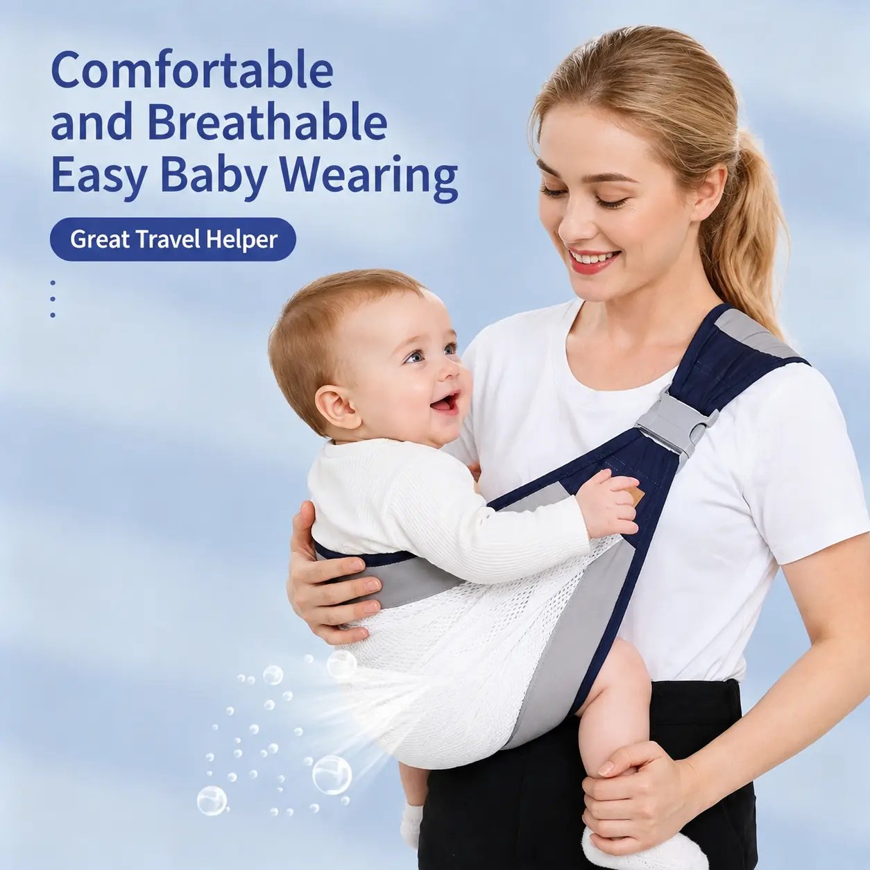Comfortable breathable adjustable baby sling carrier