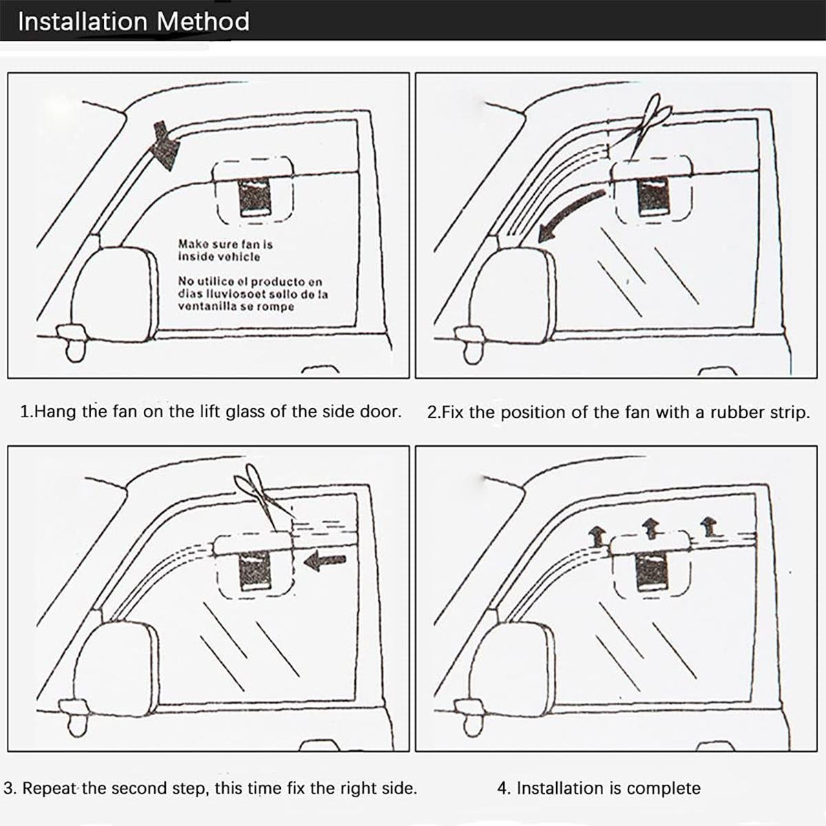 Dual Outlet Solar Car Vent Fan Auto Air Circulation Cooling Exhaust Fan For Vehicle