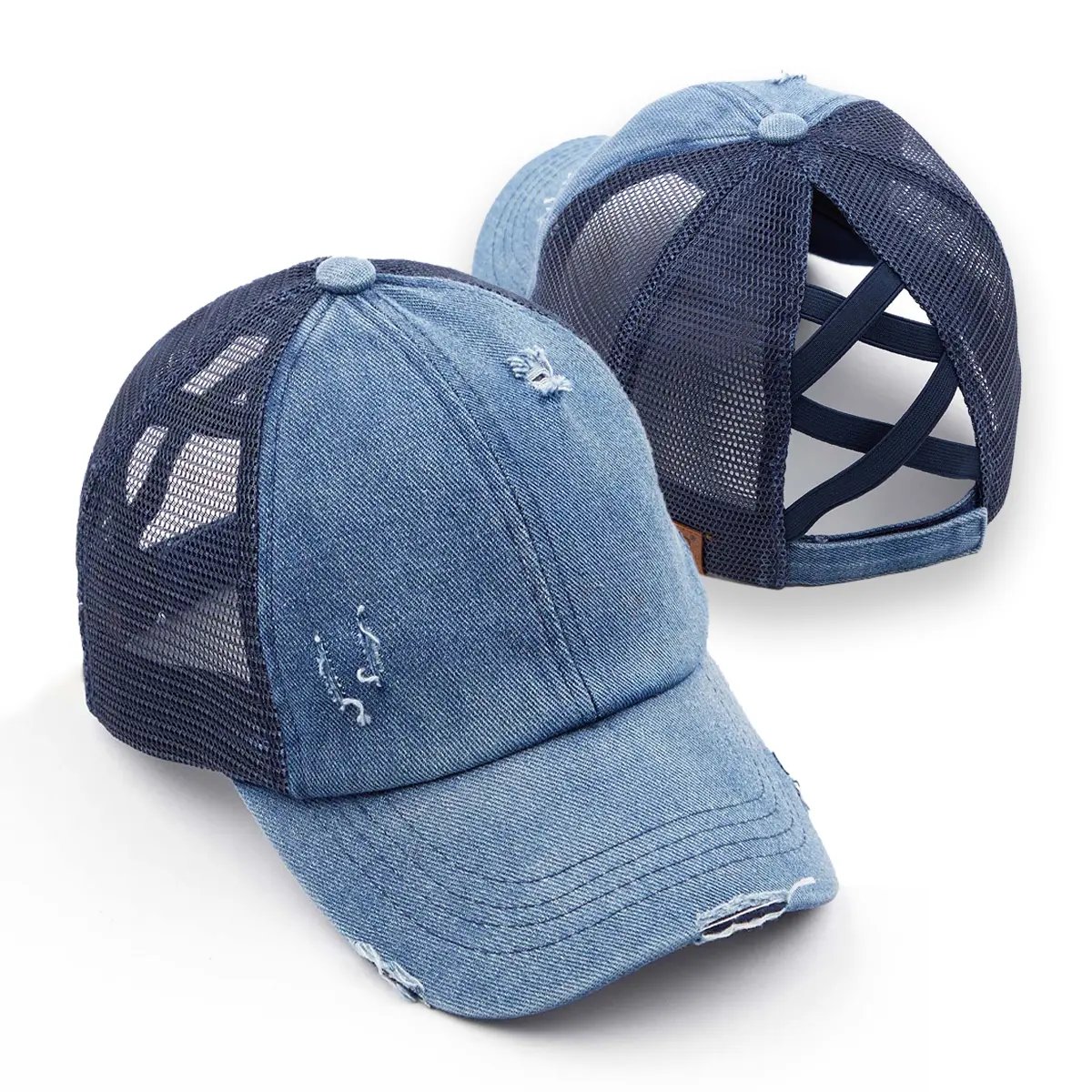 Rebel Denim Ponytail Cap