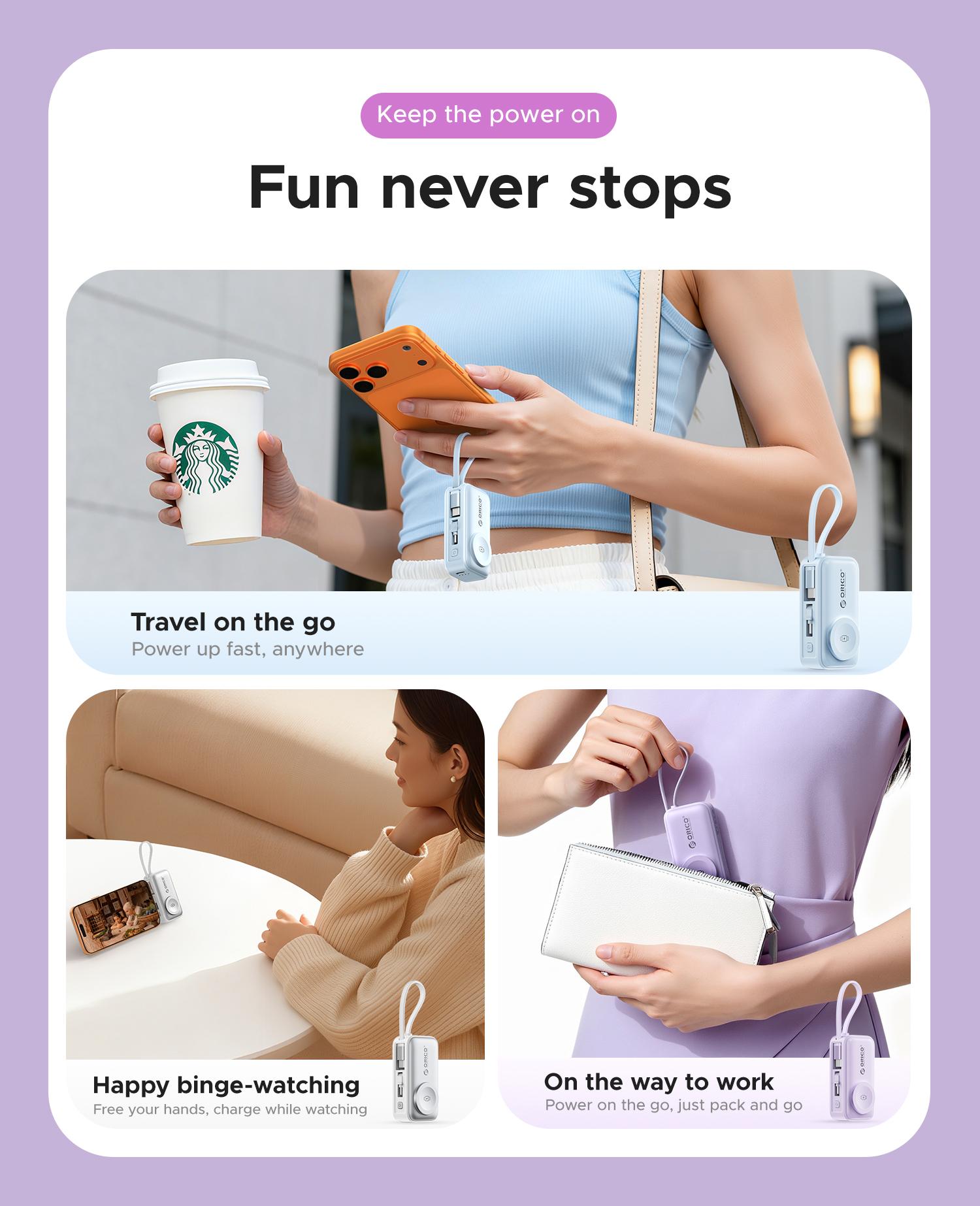 Orico 3-in-1 Portable Power Bank with Integrated Cable, Watch Wireless Charging, and Foldable Wall Plug – Compact Fast-Charge Battery for iPhone & Android - S18 Orico 3-in-1 Portable Power Bank with Integrated Cable, Watch Wireless Charging, and Foldable Wall Plug – Compact Fast-Charge Battery for iPhone & Android - S18