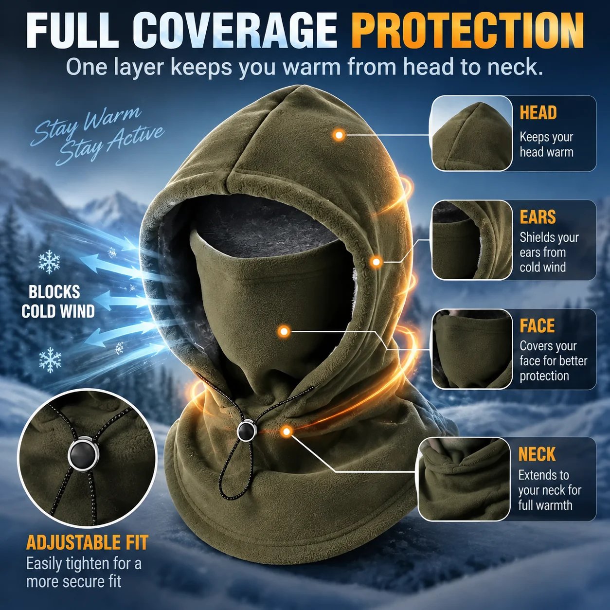 Balaclava hood design details