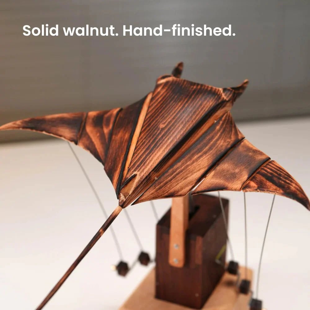 Handcrafted Walnut Manta Ray Automaton – The Ocean’s Silent Glider🎁Buy 2  Free Shipping✈️